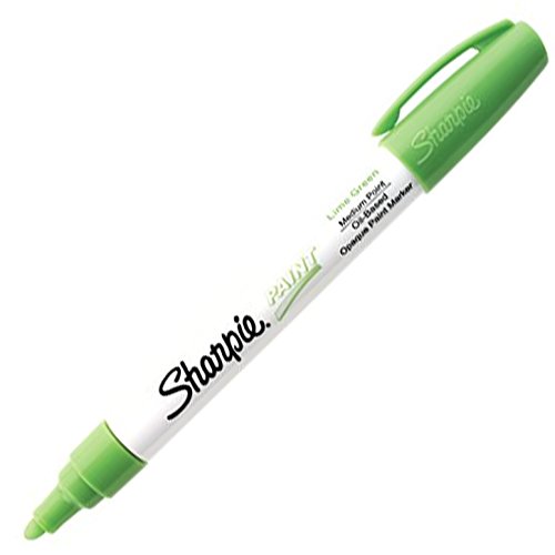 Sharpie Paint Marker Pen Oil Base Medium Point, Lime Green Box of 12