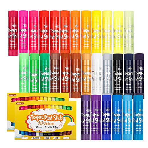 Tempera Paint Sticks, Shuttle Art 60 Pack, 2 Sets of 30 Colors