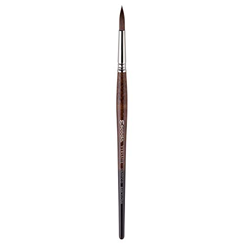 Escoda Versatil 1540 Series Artist Watercolor and Acrylic Paint Brush, Short Handle, Pointed Round, Size 12