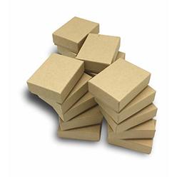 TheDisplayGuys For Your Modern Living TheDisplayGuys 100-Pack #11 Cotton Filled Cardboard Paper Jewelry Box Gift Case - Kraft Brown (2 1/8" x 1 6/8" x 3/4")