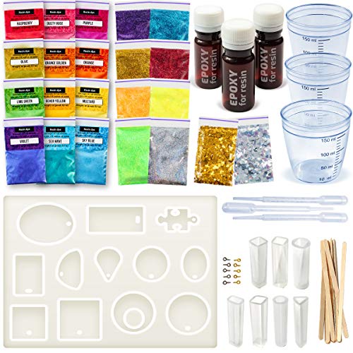 Repoxy Epoxy Resin Casting Starter Kit - Resin Jewelry Making Kit - Art  Supplies Resin Charms - Molds - Dyes - Glitters - Tools 