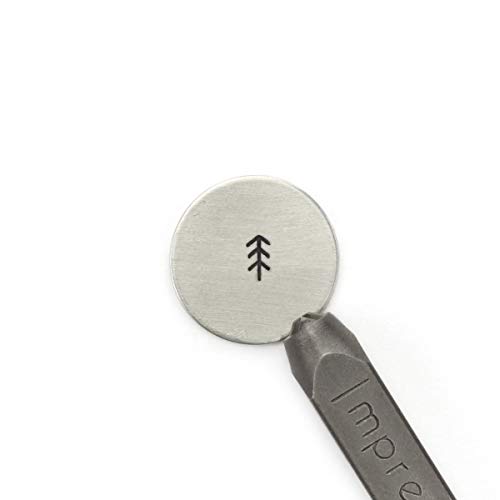 ImpressArt - Simple Pine Tree Signature Metal Design Stamp, 4mm