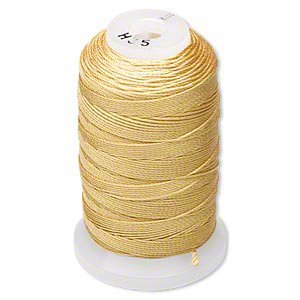 Purely Silk Simply Silk Beading Thread Cord Size E Gold 0.0128 Inch 0.325mm Spool 200 Yards for Stringing Weaving Knotting