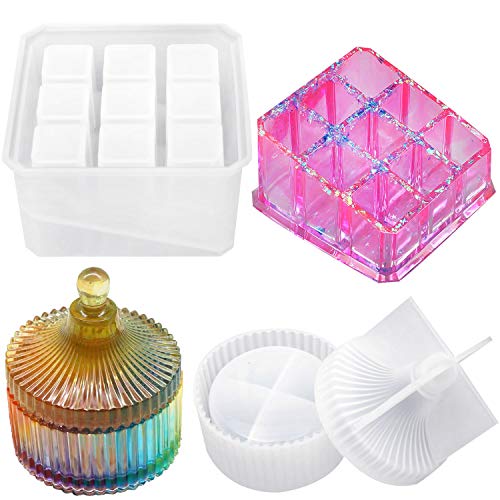 DHSHRUN Box Resin Molds, Silicone Jewelry Box Molds with 9