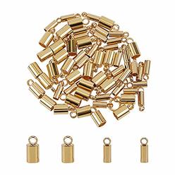 UNICRAFTALE 60pcs 2 Sizes 2mm/3mm Golden Cord Ends 304 Stainless Steel End Caps Leather Cord Ends Terminators End Tip Bead