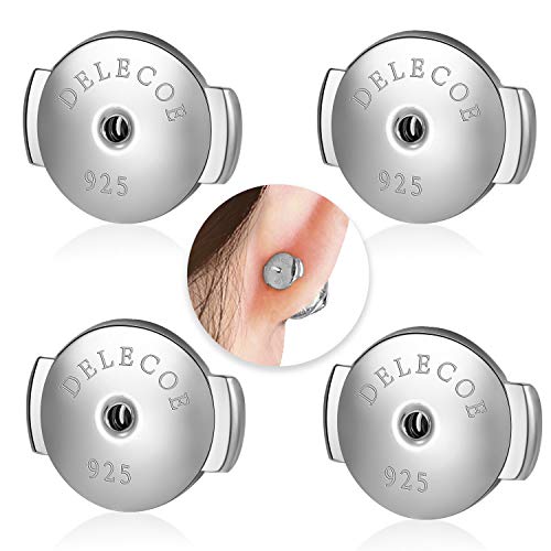 DELECOE 2-Paris Sterling Silver Locking Earring Backs