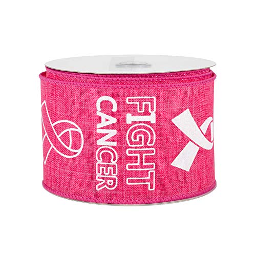 GiftWrap Etc. Fight Breast Cancer Wired Ribbon - 2 1/2 Inch x 10