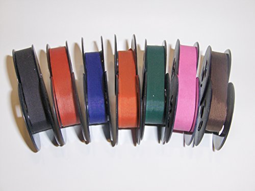 FJA Products Universal Typewriter Ribbons - 7 Color Pack Twin Spool Fresh and New Fabric Ribbons