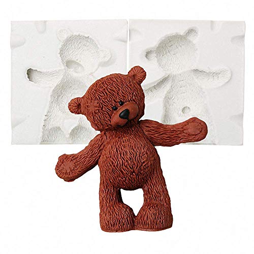 Pinpon 3D Teddy Bear Doll Silicone Fondant Mold Chocolate Candy Sugar Craft Gum Paste Mould Paper Clay Soap Candle Mold Cake