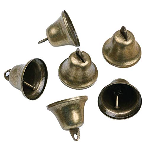mollensiuer 12Pcs Vintage Style Bronze Bells Home Decor Bells for Potty Training Dog Bells Making Wind Chimes Christmas Bell and Other
