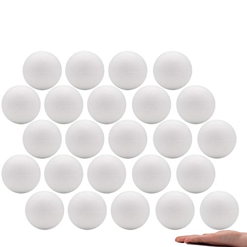 Crafare 24pc 4 Inch White Styrofoam Balls for Spring Crafts Making Handmade  Smooth Foam Ball for School Projects