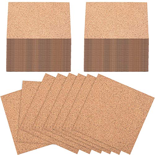 Pangda 100 Pieces Self-Adhesive DIY Coaster Cork Backing Sheets, Mini Wall  Cork Tiles for Coasters and DIY Sticky Crafts, 4 x 4 Inch