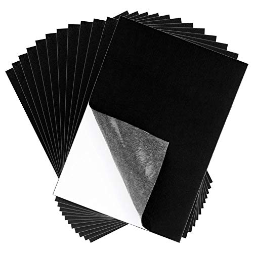 shynek Adhesive Felt Sheet, Shynek 12 Pieces Black Felt Fabric Adhesive Sticky Back Felt Sheets for Art and Craft Making