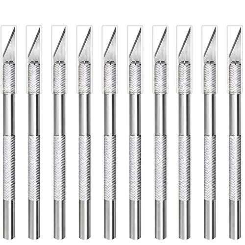 Jetmore 10-Pack Exacto Knife Precision Cutter Utility and Hobby Knife Metal  Art Pen Knife & Craft Knife Set with Safety Cap for DIY