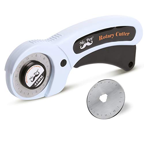 Mr. Pen- Rotary Cutter, 45mm, 1 Extra Blade, Rotary Cutter for Fabric, Fabric Cutter, Fabric Rotary Cutter, Rotary Fabric