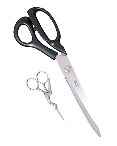 FITOOL Heavy-Duty Extra Long Large Home/Office Utility Scissors, 12-Inch  Upholstery Tailor Shears, 4.5-Inch Crane Embroidery Sewing