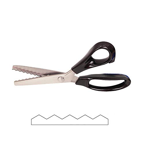 Price Xes Fabric Pinking Shears Craft Scissorsï¼Œ Serrated Scalloped  stainless Steel Handled Professional Sewing black Scissors