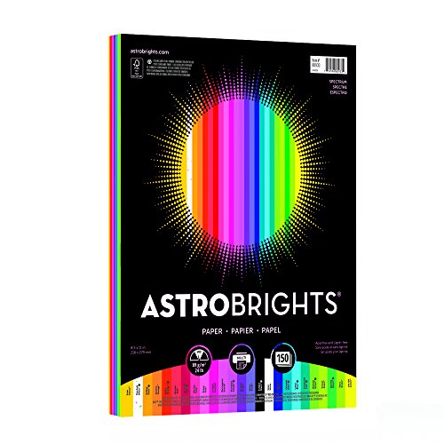 Neenah Astrobrights Color Paper, 8.5â€ x 11â€, 24 lb/89 gsm,"Spectrum" 25-Color Assortment, 150 Sheets (80933-01)