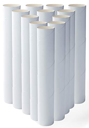 Genie Crafts White Cardboard Tubes for Crafts, DIY Craft Paper Roll (1.7 x  10 in, 12 Pk)