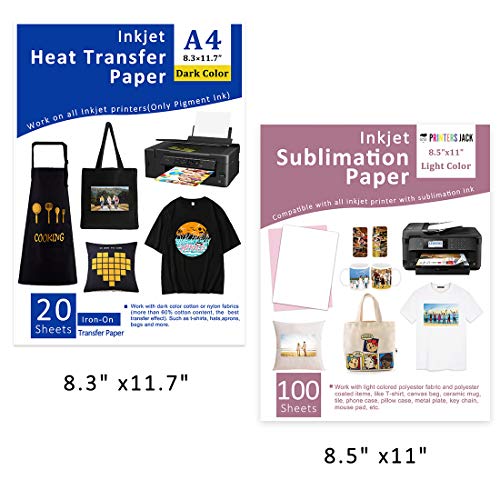 Printers Jack Save 6% on 8.3x11.7 Heat Transfer Paper andf 8.5x11  Sublimation Paper