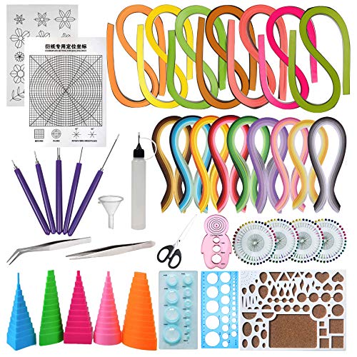 Woohome 33 PCS Paper Quilling Strips Set with 17 PCS Quilling