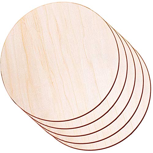 Round Wood Discs for Crafts, Audab 5 Pack Wood Circles 14 Inch Unfinished Wood  Rounds Wood Plaque for Crafts, Door Hanger