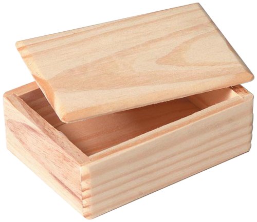 Darice 9149-16 Wood Box with Lid, 3-1/2-Inch, 3.5" x 2.5" x 1.4"