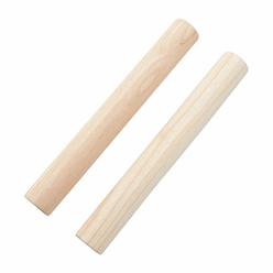 ApudArmis Kubb Tossing Dowels Rod, 2 Pack Rubber Wooden Baton Sticks 12 Inches Long 1.53 Inches Diameter- Replacement Batons