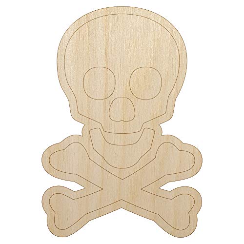 Sniggle Sloth Skull and Crossbones Outline Unfinished Wood Shape Piece  Cutout for DIY Craft Projects