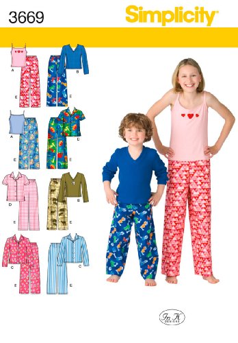 Simplicity Patterns Simplicity In K Designs Pattern 3669 Boys and Girls Pants, Shirt, Knit Top and Tank Top Sizes 3-4-5-6