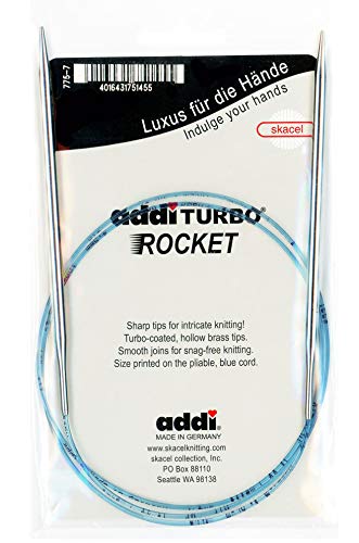 addi Circular Turbo Rocket Lace Skacel Blue Cord 24 inch (60cm) Size US 07 (4.5mm)