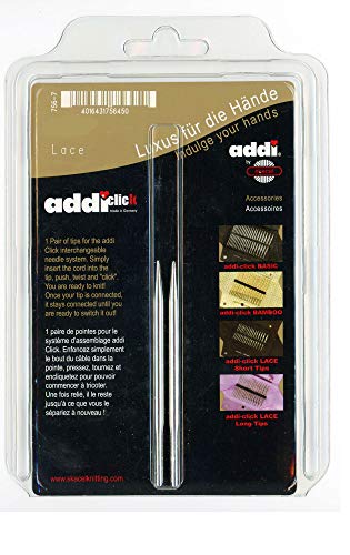 addi Click Interchangeable Knitting Needle Tips Short Rocket Lace Set 3.25 inch (8cm) US 09 (5.5mm)