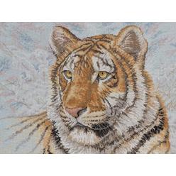 bucilla heirloom collection counted cross stitch kit, 12 by 16-inch, 45432 siberian tiger