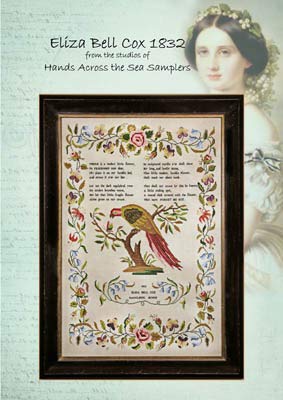 Hands Across the Sea Samplers Eliza Bell Cox 1832 Cross Stitch Chart