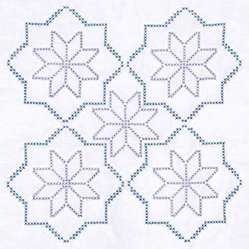 Jack Dempsey Needle Art Cross Stitch Stars Hand Embroidery, White