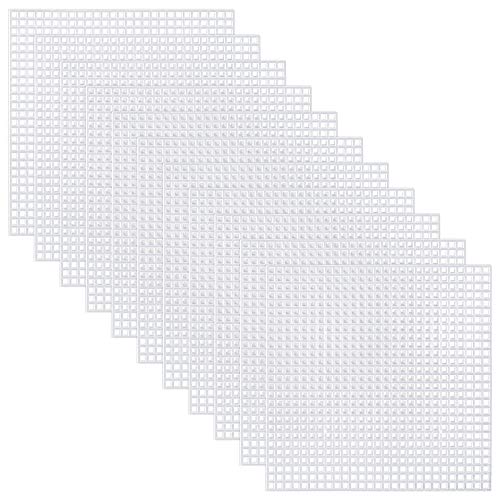 Pllieay 30 Pieces 6 Count Plastic Mesh Canvas Sheets for