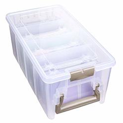 ArtBin Semi Satchel Photo Photo & Craft Organizer Set, Large Box with [8] Plastic Storage Cases Inside, Clear