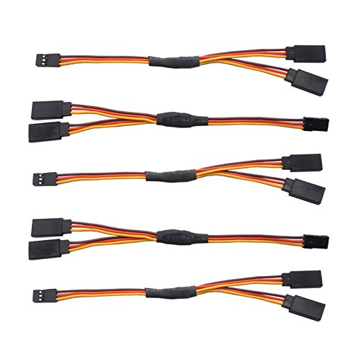 Mirthobby 5PCS 150mm Servo Splitter Cable,1 Male to 2 Female JR Style Servo Y Harness Cables Extension Lead Wire for RC Cars