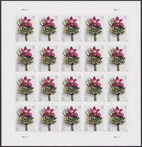 USPS 78PRVGV Contemporary Boutonniere Sheet of 20 Forever Postage Wedding  Stamps Scott 5457