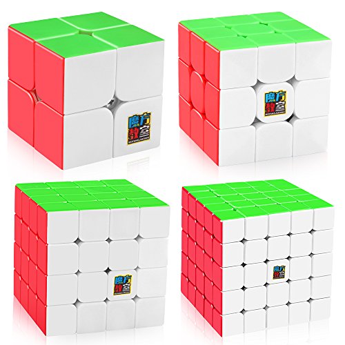 D-FantiX Speed Cube Set, Moyu Mofang Jiaoshi MF2S 2x2 MF3S 3x3 MF4S 4x4 MF5S 5x5 Stickerless Speed Cubes Bundle with Gift Box