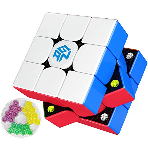 LotFancy Gan 356 M Speed cube, 3x3 Magnetic Magic cube, Standard Version, 3x3x3 Gans 356M Puzzle Cube Toy Gift for Kids, Children,