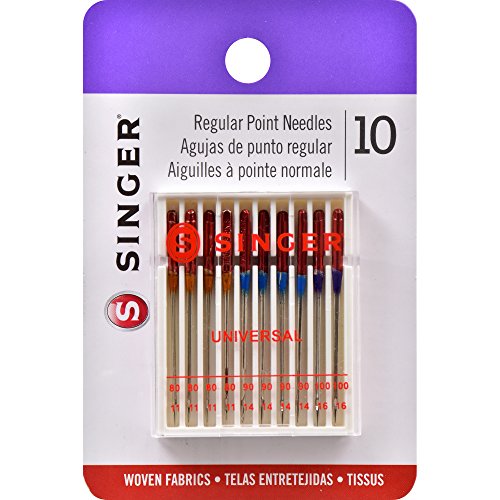 SINGER 4790 Universal Regular Point Sewing Machine Needle, Assorted Sizes, 10-Count