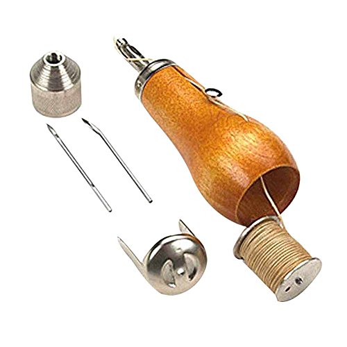 Wishlink Leather Sewing Kit Needle and Waxed Thread Leather Sail Canvas Heavy Repair Professional Sewing Awl Tools
