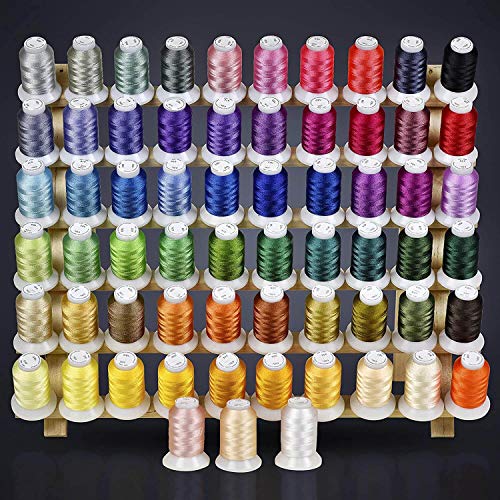 ThreadNanny 63 Colors Polyester Machine Embroidery Thread, 40-Weight,  550-Yd. â€“ AZO-Free Sewing Supplies with Color Chart â€“