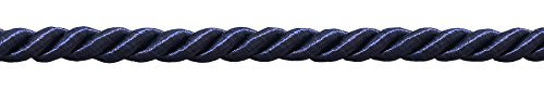 DCOPRO 12 Yard Package of 3/8 inch Large Navy Blue Color Decorative Cord, Basic Trim Collection, Style# 0038NL Color: J3 (36 Ft. /