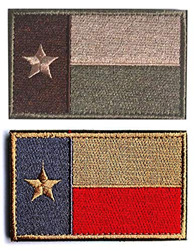 Antrix 2 Pcs Tactical Texas Flag Patch Texas Lonely Star Patch Morale Emblem Badge Hook & Loop Patch for Jeans Jacket Vest