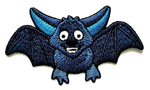 PP Patch Cute Blue Baby Vampire bat Scary Cartoon Kids Embroidered Iron Patch Sticker Sew On Patch Clothes Hat Bag T-Shirt