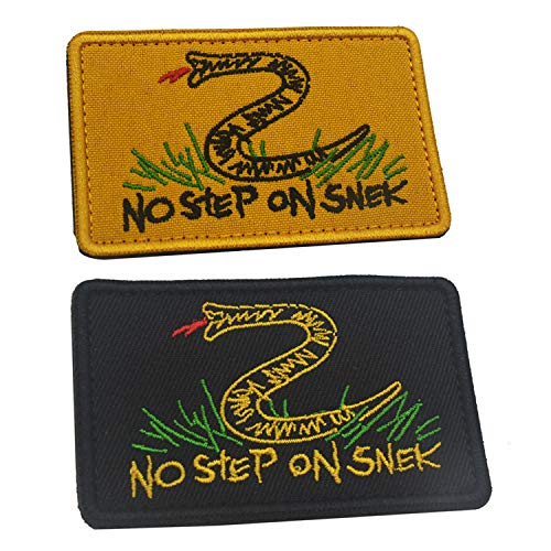 LanXin 2 Pieces No Step On Snek Military Morale Patch Embroidery Patch Tactical Emblem Badges Appliques Embroidered Patches - Hook