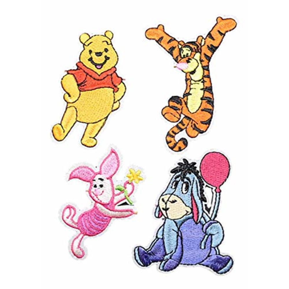 EC Trading Winnie The Pooh Cartoon Characters Set of 4 Embroidered Patches