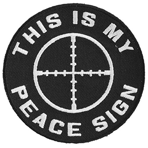 Ivamis Trading This is My Peace Sign Patch - 3.5x3.5 inch. Embroidered Iron on Patch